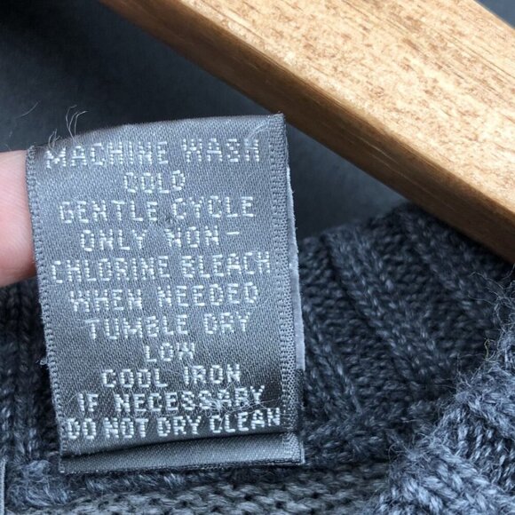 Vintage Oscar De La Renta Men's Striped Cable Knit Sweater Size M Gray Y2k - Picture 4 of 6